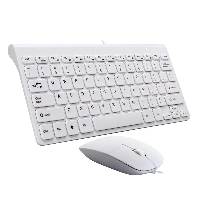 White keyboard and mouse set on a white background