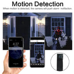 Mini WiFi Security Camera featuring 1080P HD video, motion detection, 2.4GHz WiFi, rechargeable battery and remote mobile access.