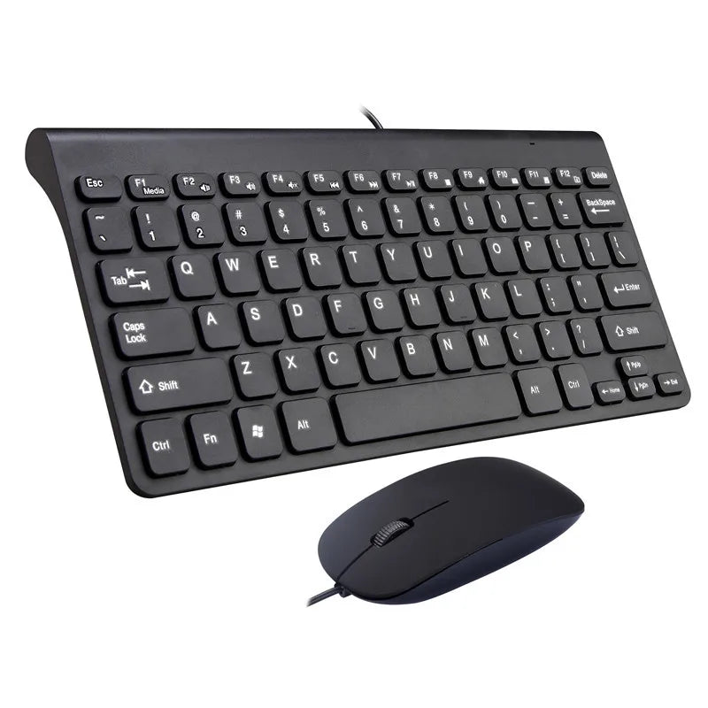 Black keyboard and mouse set on a white background