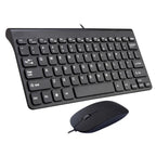 Black keyboard and mouse set on a white background