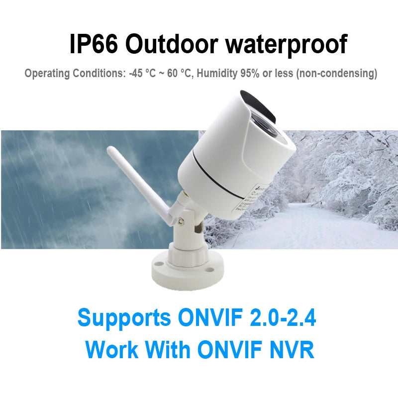 JIENUO 5MP WiFi IP Security Camera | Outdoor Waterproof ONVIF CCTV with Night Vision