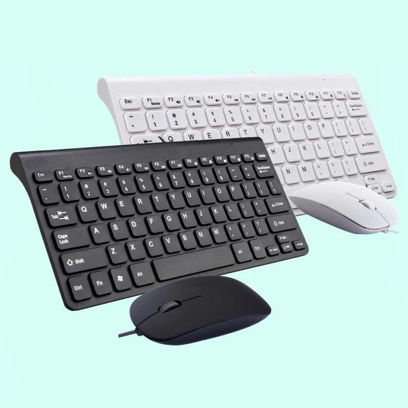Black and white keyboards with mice on a light blue background