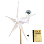 White wind turbine with a controller on a white background