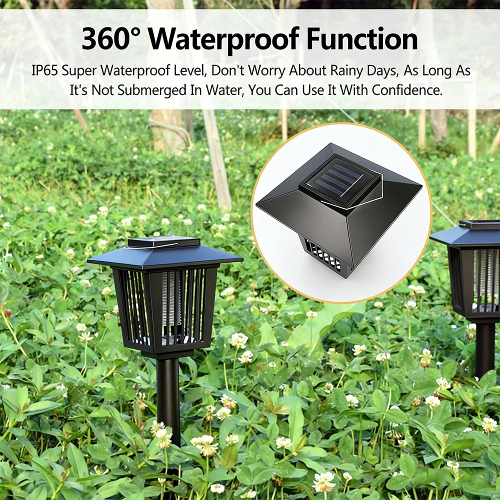 Solar-Powered Bug Zapper Lamp – Waterproof UV Mosquito & Insect Killer for Patio, Garden, Camping & Home