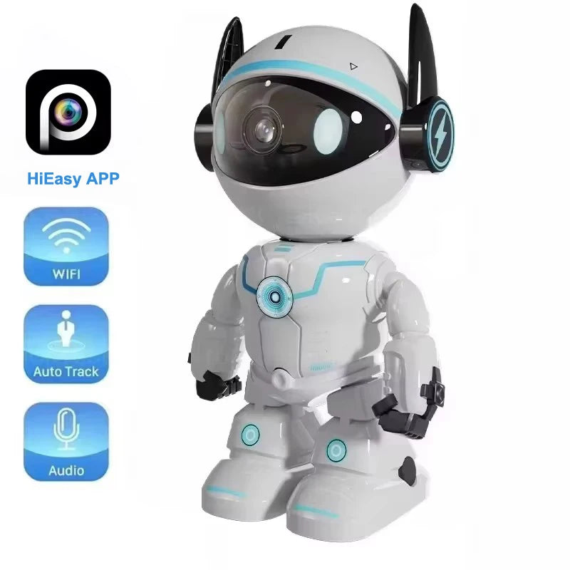 Protect your home with the HiEasy 5MP Robot WiFi Indoor Security Camera featuring AI motion detection, night vision, two-way audio, and smart monitoring.