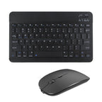 Black keyboard and mouse set on a white background