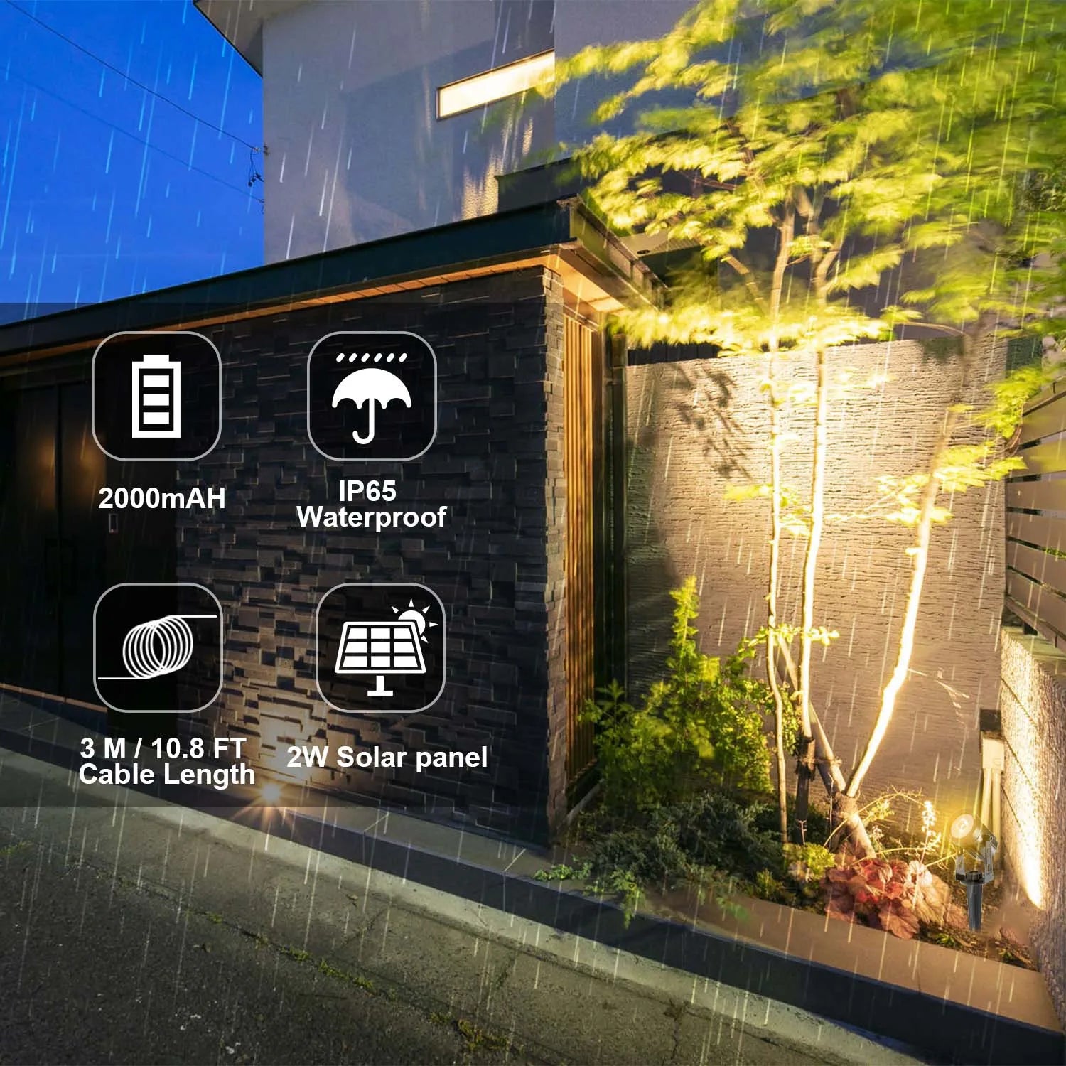 Solar LED Garden Light IP65 Waterproof – RGB Warm & Cold White Outdoor Landscape Lamp