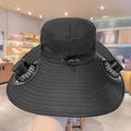 Solar Sun Hat with Cooling Fan – UV Protection Outdoor Bucket Hat for Camping & Fishing