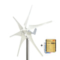 White wind turbine with control panel on a white background