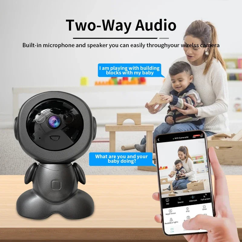8MP WiFi PTZ Security Camera | AI Smart Tracking Robot Camera with Color Night Vision & Two-Way Audio Baby Monitor