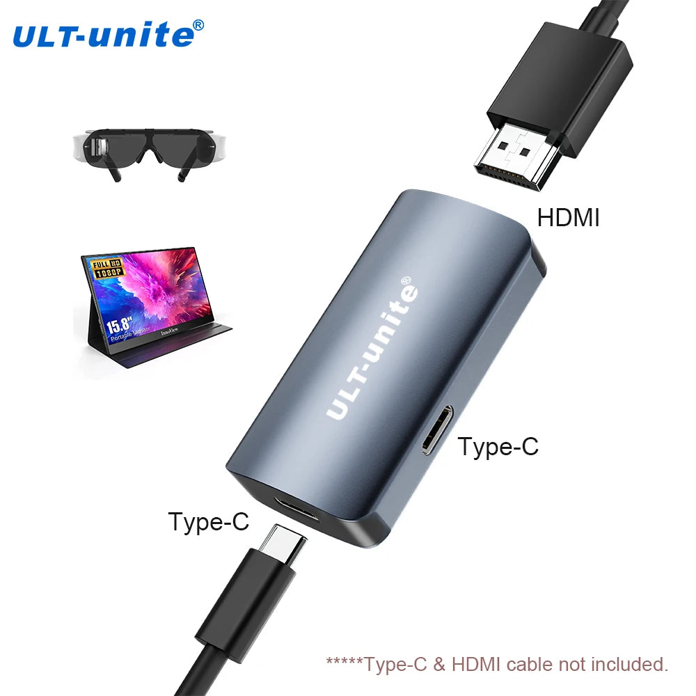 HDMI to USB-C Adapter 4K60Hz for AR Glasses, Nintendo Switch 2, PS5, Xbox & Steam Deck
