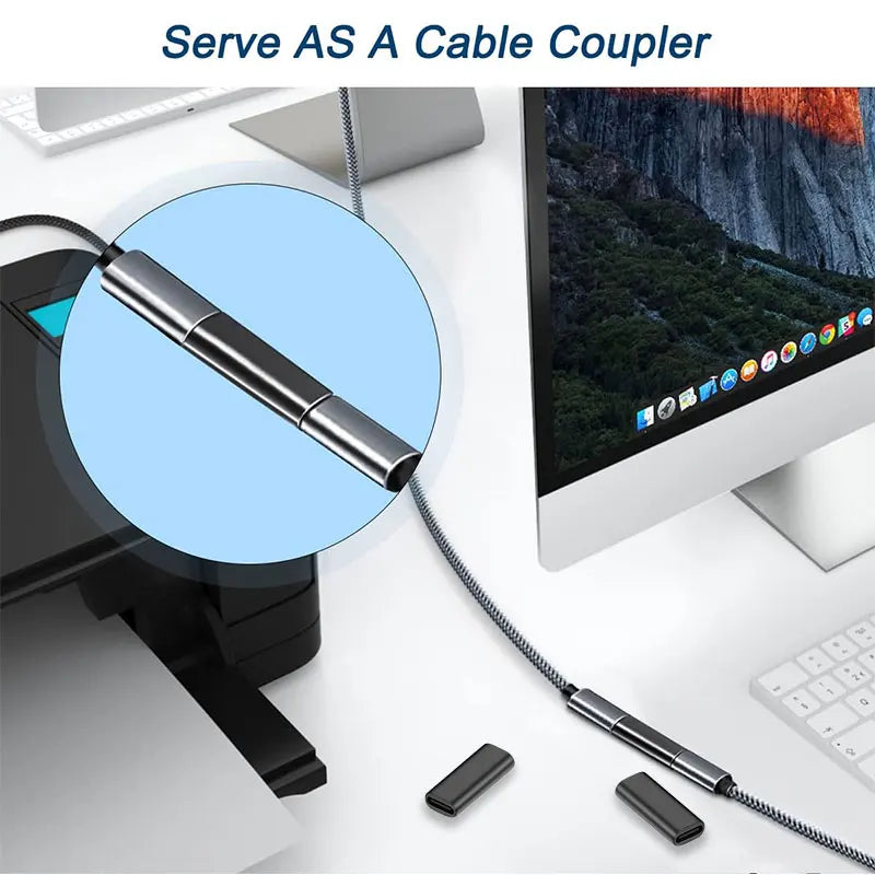 USB-C Female to Female Adapter | 10Gbps USB-C 3.1 Coupler | Type-C Extension Connector for Phone, Tablet & Laptop