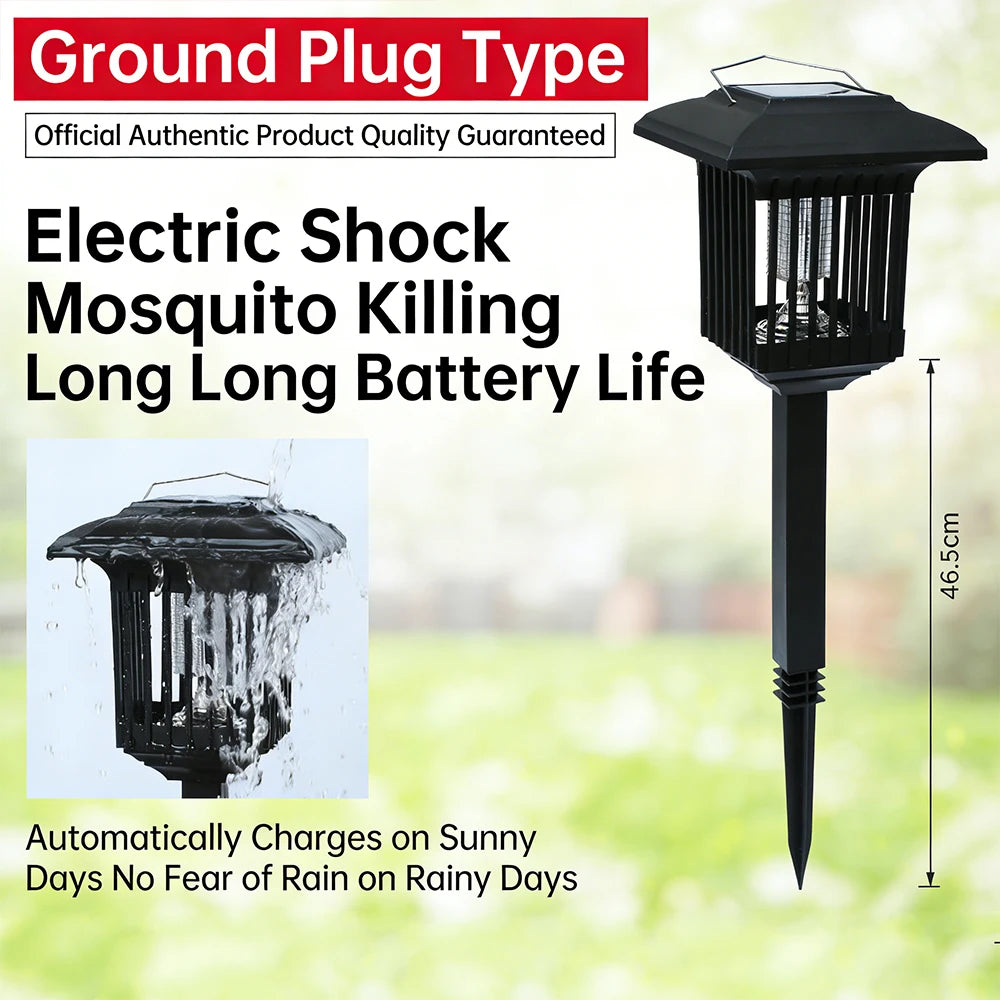 Solar-Powered Bug Zapper Lamp – Waterproof UV Mosquito & Insect Killer for Patio, Garden, Camping & Home