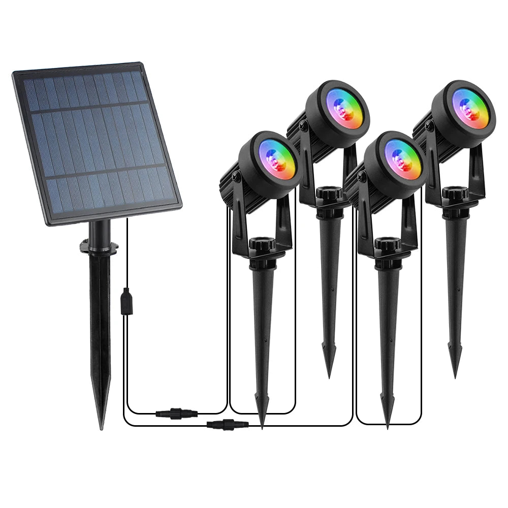 Solar LED Garden Light IP65 Waterproof – RGB Warm & Cold White Outdoor Landscape Lamp
