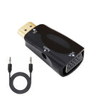 HDMI Female to VGA Male Adapter with Audio Port – Full HD 1080P Video Converter