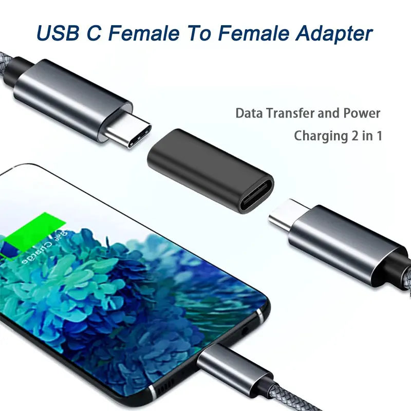 USB-C Female to Female Adapter | 10Gbps USB-C 3.1 Coupler | Type-C Extension Connector for Phone, Tablet & Laptop