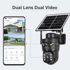 4G /WIFI Outdoor Solar Camera 8MP Dual Lens PIR Sim Card built in Night Vision Waterproof Security Camara Battery CCTV