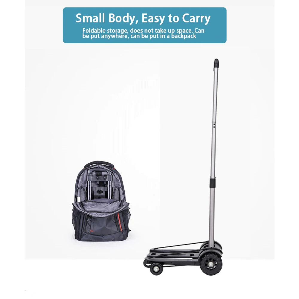 Small body scooter with backpack on a white background