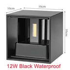 IP65 LED Wall Light 6W 12W DC12V-24V Adjustable Up Down Waterproof Wall Lamp