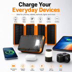 Portable 50000mAh Solar Power Bank 5V – Foldable Solar Charger with LED Flashlight for Outdoor Use