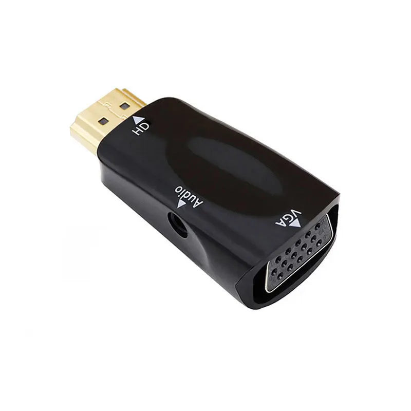 HDMI Female to VGA Male Adapter with Audio Port – Full HD 1080P Video Converter