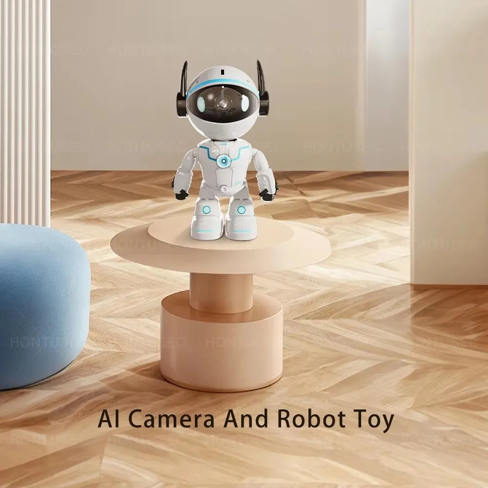 Protect your home with the HiEasy 5MP Robot WiFi Indoor Security Camera featuring AI motion detection, night vision, two-way audio, and smart monitoring.