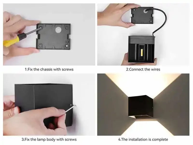 IP65 LED Wall Light 6W 12W DC12V-24V Adjustable Up Down Waterproof Wall Lamp