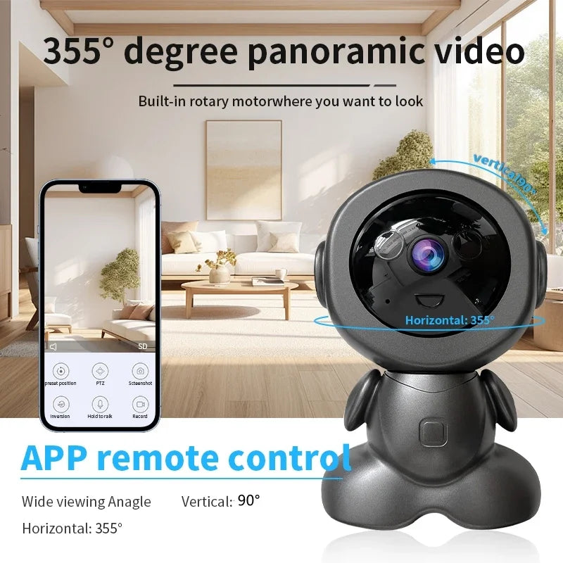 8MP WiFi PTZ Security Camera | AI Smart Tracking Robot Camera with Color Night Vision & Two-Way Audio Baby Monitor