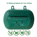 Green electronic device with timer settings on a white background