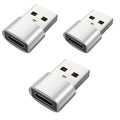 Three USB-C to HDMI adapters on a white background