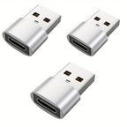 Three USB-C to HDMI adapters on a white background