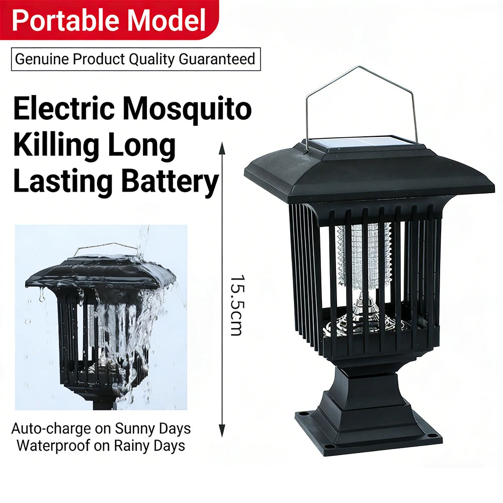 Solar-Powered Bug Zapper Lamp – Waterproof UV Mosquito & Insect Killer for Patio, Garden, Camping & Home