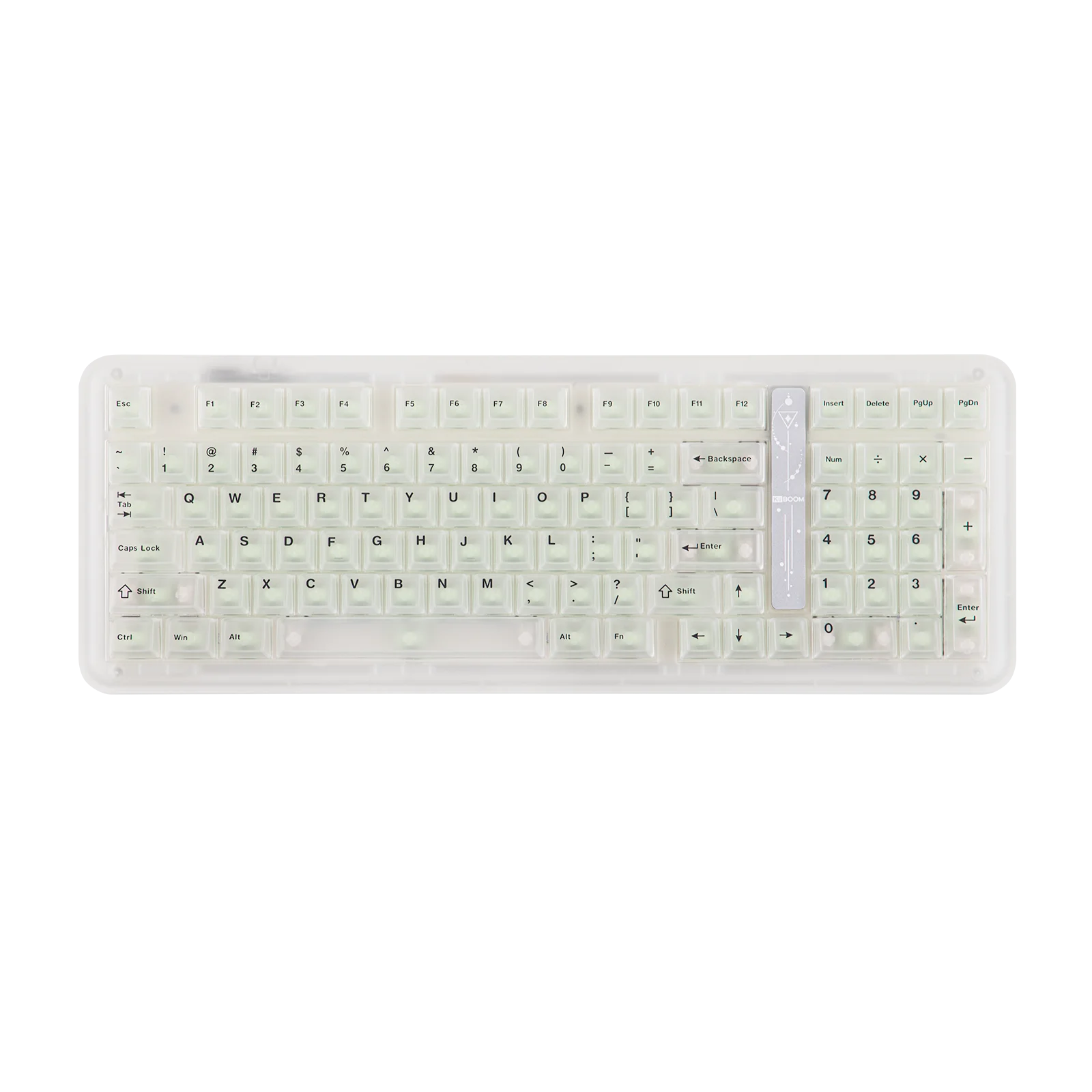 Transparent keyboard on a white background