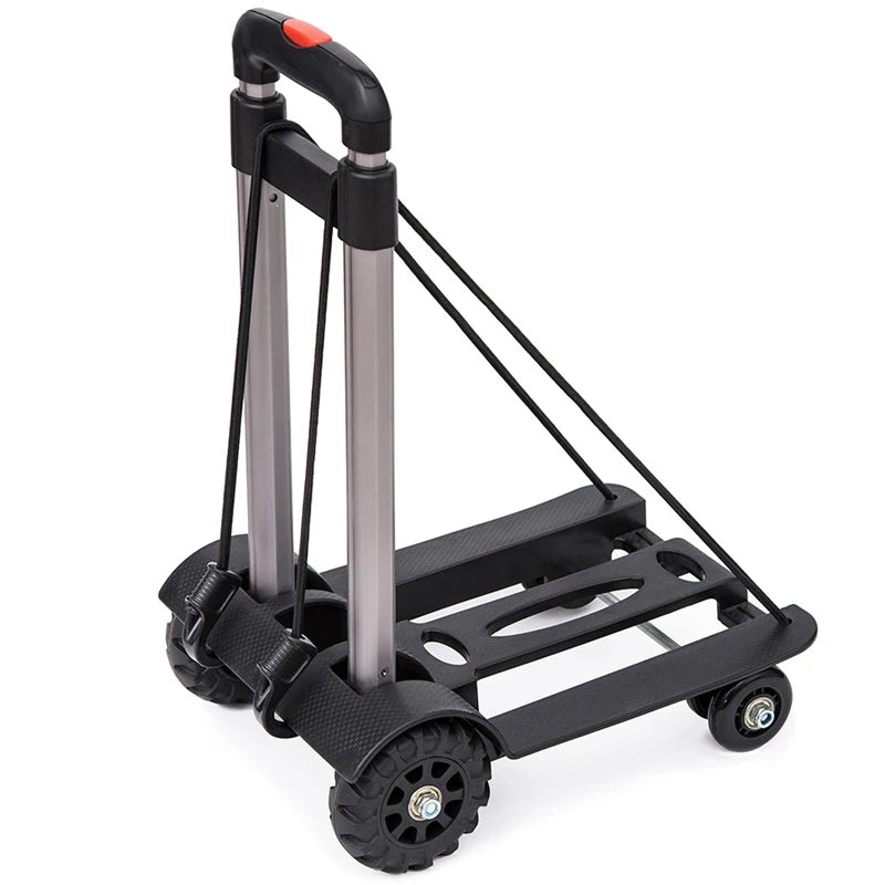 Black and gray folding cart on a white background