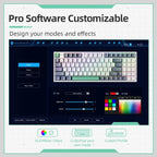 Software interface for customizing keyboard modes and effects with color selection tools.