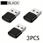 3-Pack USB-C Female to USB-A Male Adapter – Fast Charging & OTG Converter for iPhone 16/15/14/13/12, Android
