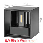 IP65 LED Wall Light 6W 12W DC12V-24V Adjustable Up Down Waterproof Wall Lamp