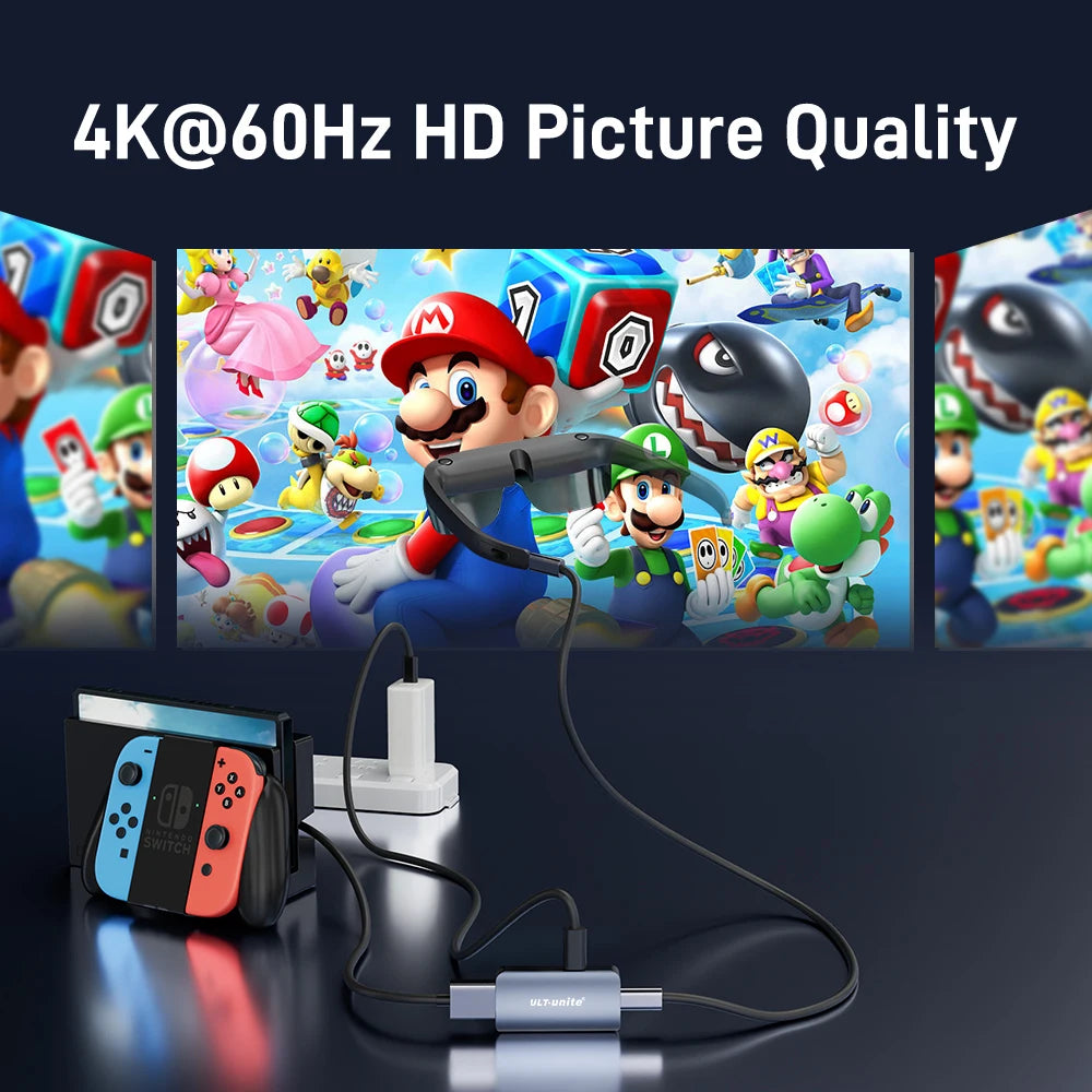 HDMI to USB-C Adapter 4K60Hz for AR Glasses, Nintendo Switch 2, PS5, Xbox & Steam Deck