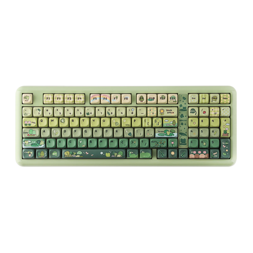 Keyboard with unique key designs on a white background