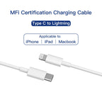 USB-C to Lightning Cable for iPhone 14/13/12/11 – MFi Certified PD 30W Fast Charging & Data Sync Cord