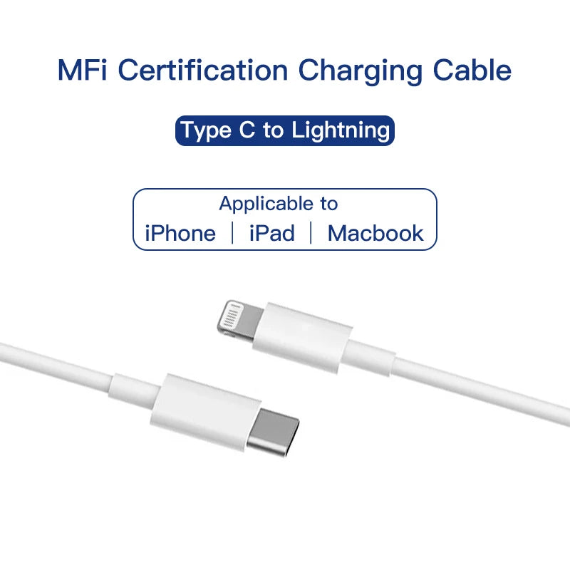USB-C to Lightning Cable for iPhone 14/13/12/11 – MFi Certified PD 30W Fast Charging & Data Sync Cord