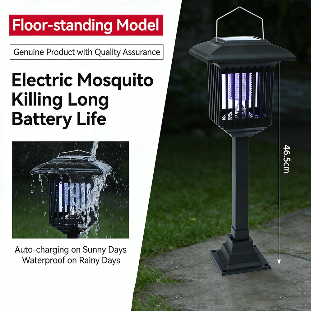 Solar-Powered Bug Zapper Lamp – Waterproof UV Mosquito & Insect Killer for Patio, Garden, Camping & Home