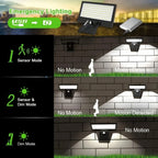 Solar Security Flood Light Outdoor Waterproof Motion Sensor – 90 LED 4 Modes Wall Light for Garden & Yard
