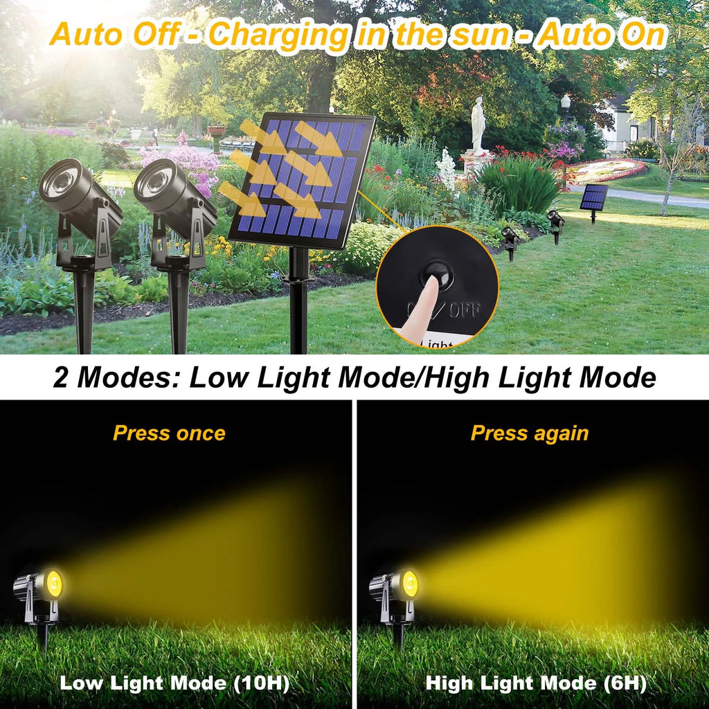 Solar LED Garden Light IP65 Waterproof – RGB Warm & Cold White Outdoor Landscape Lamp