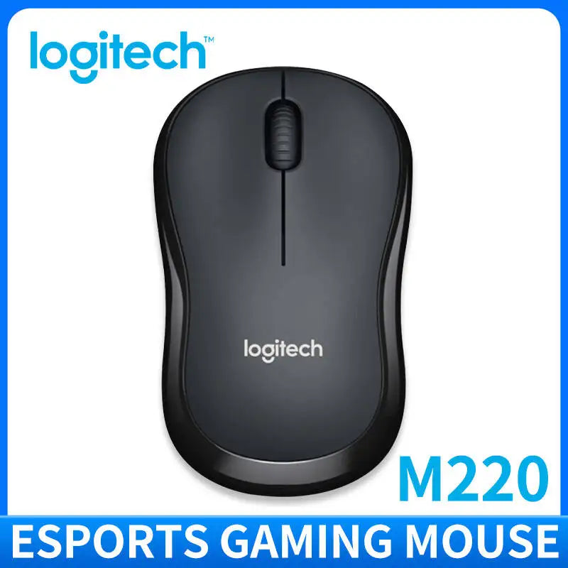 Logitech M220 esports gaming mouse on a white background with Logitech branding.